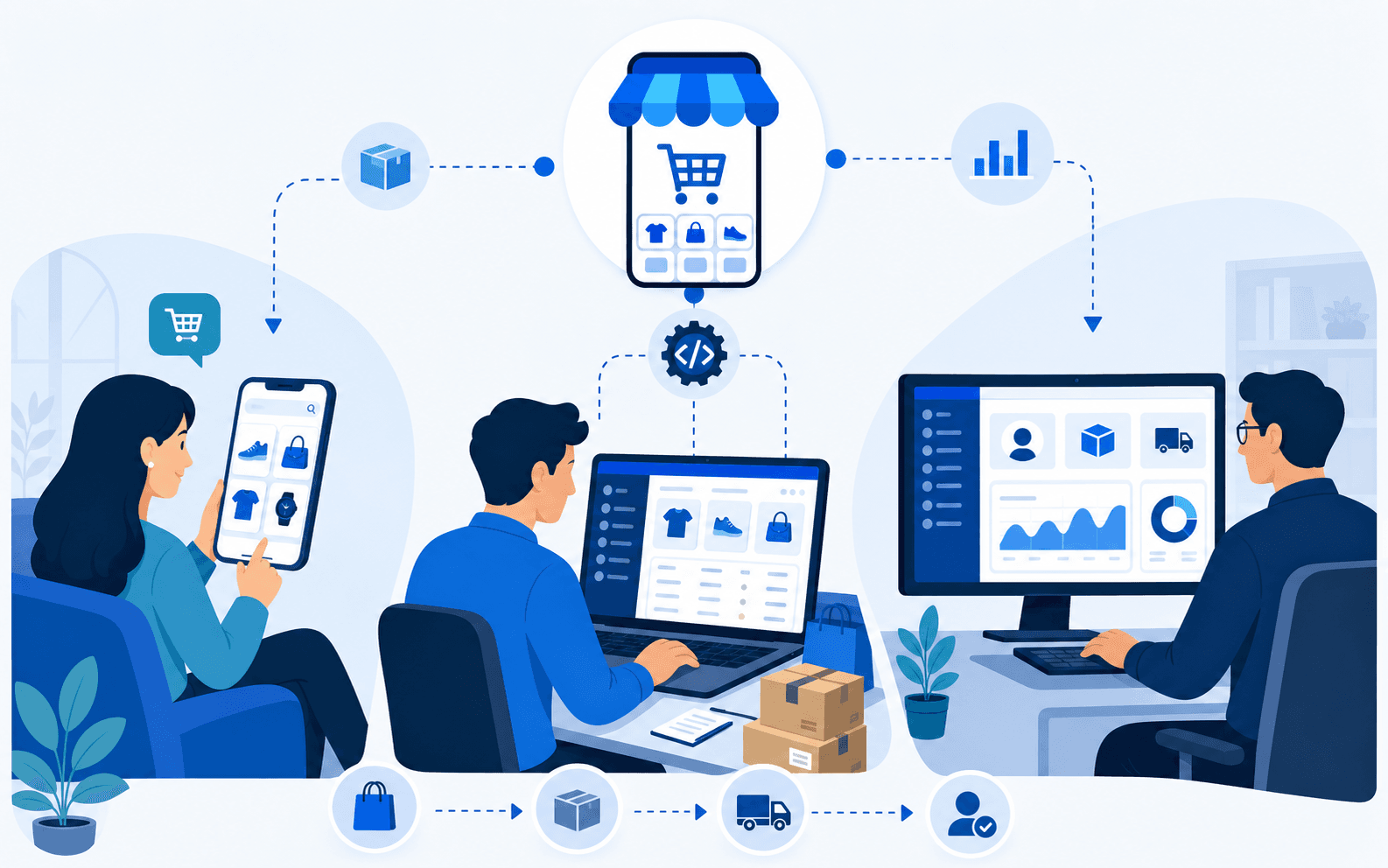 Separating Customer, Seller, and Administrator Workflows in MyKart interface preview