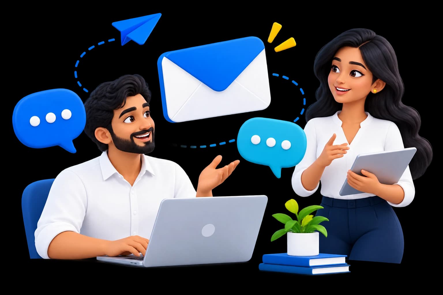 Software consultants connecting through email and conversation