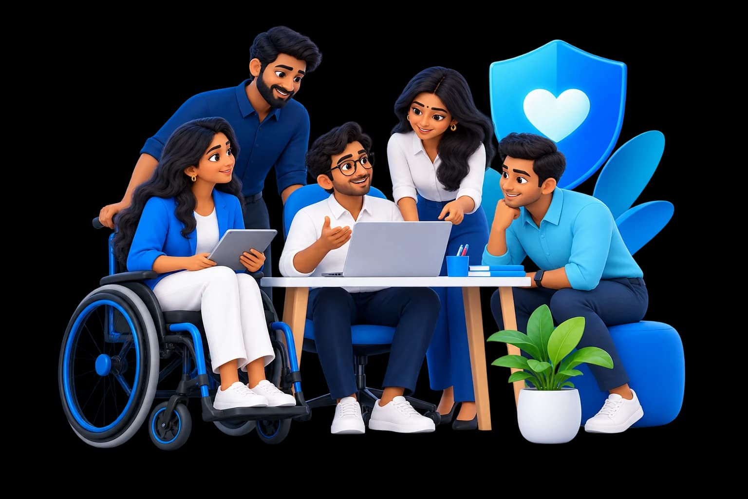 Diverse software team collaborating in an inclusive workplace