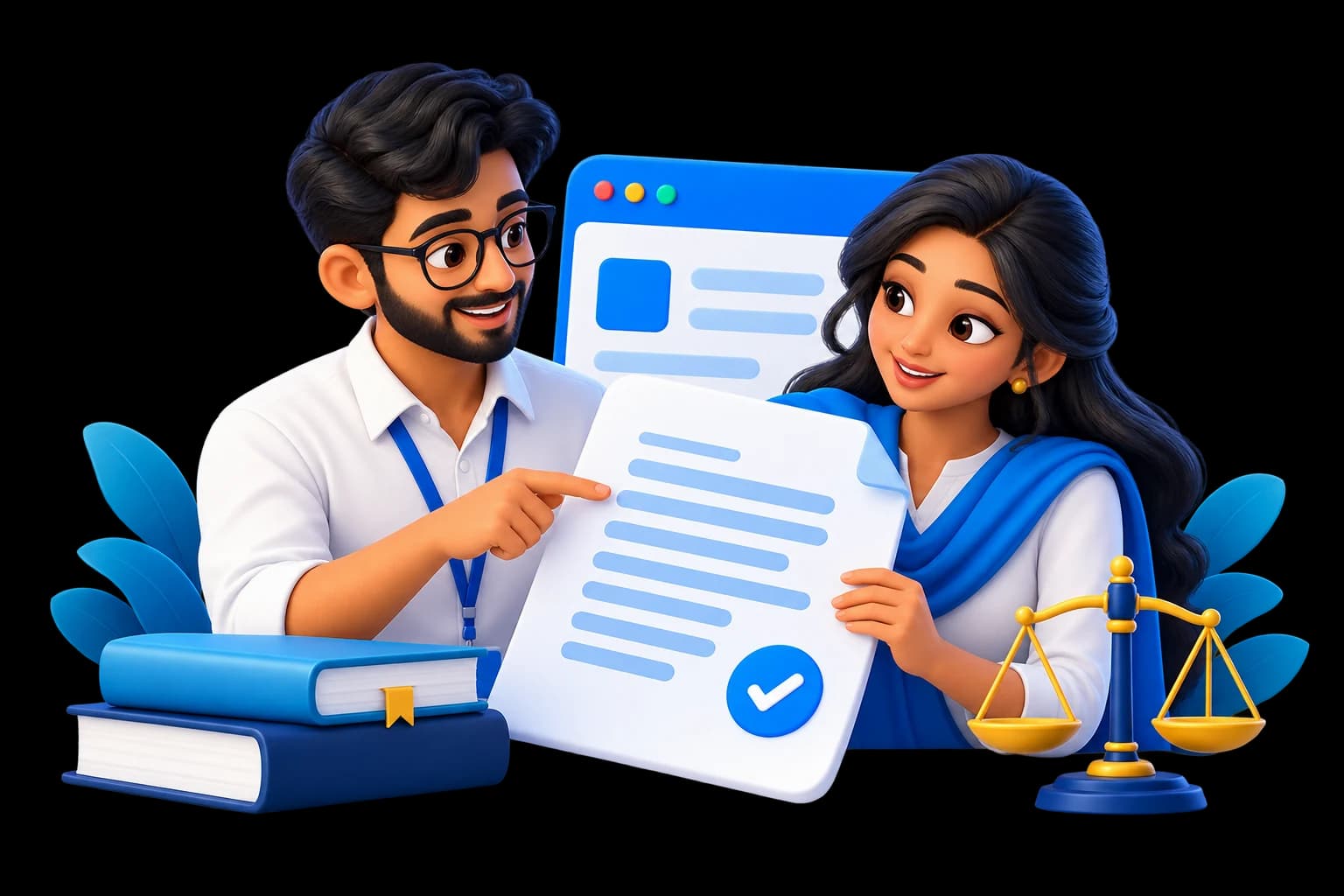Software professionals reviewing a document and responsible website use