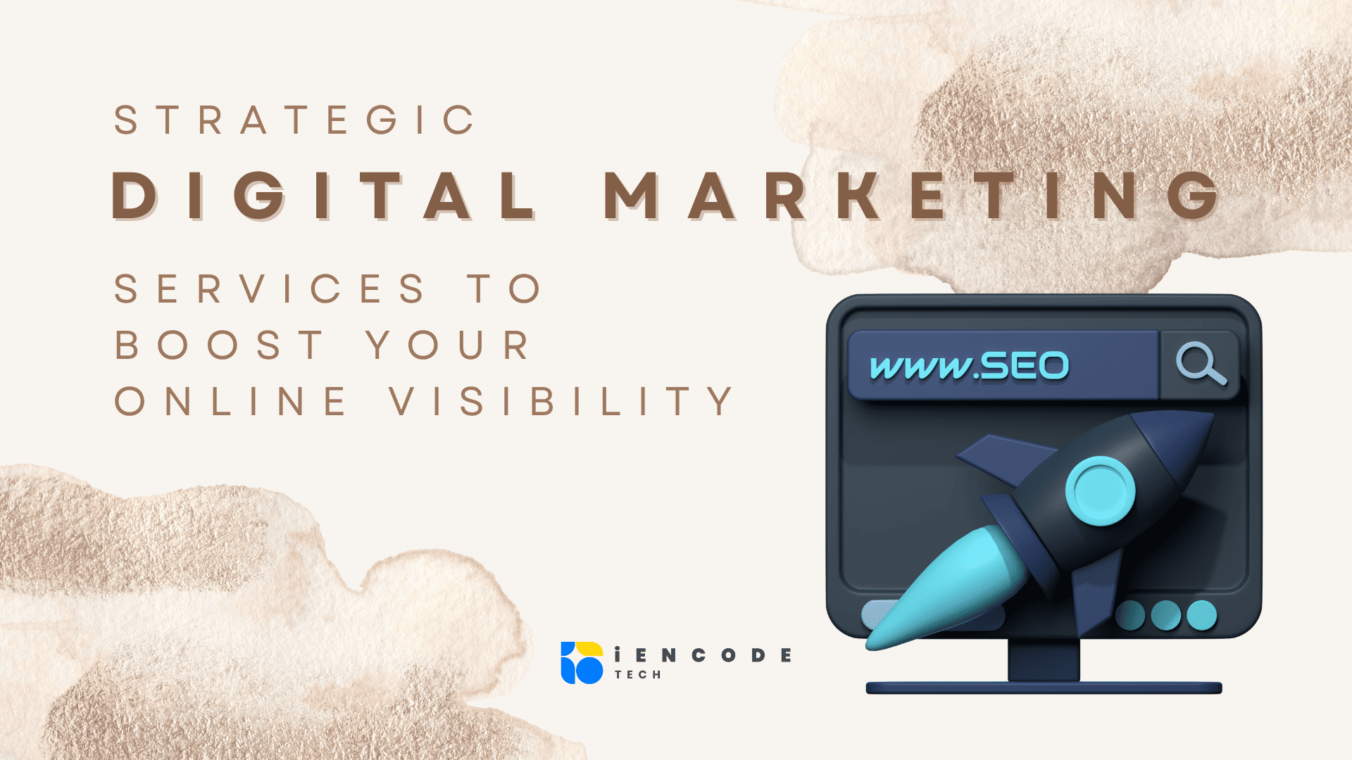 Digital marketing strategy visual with analytics and devices